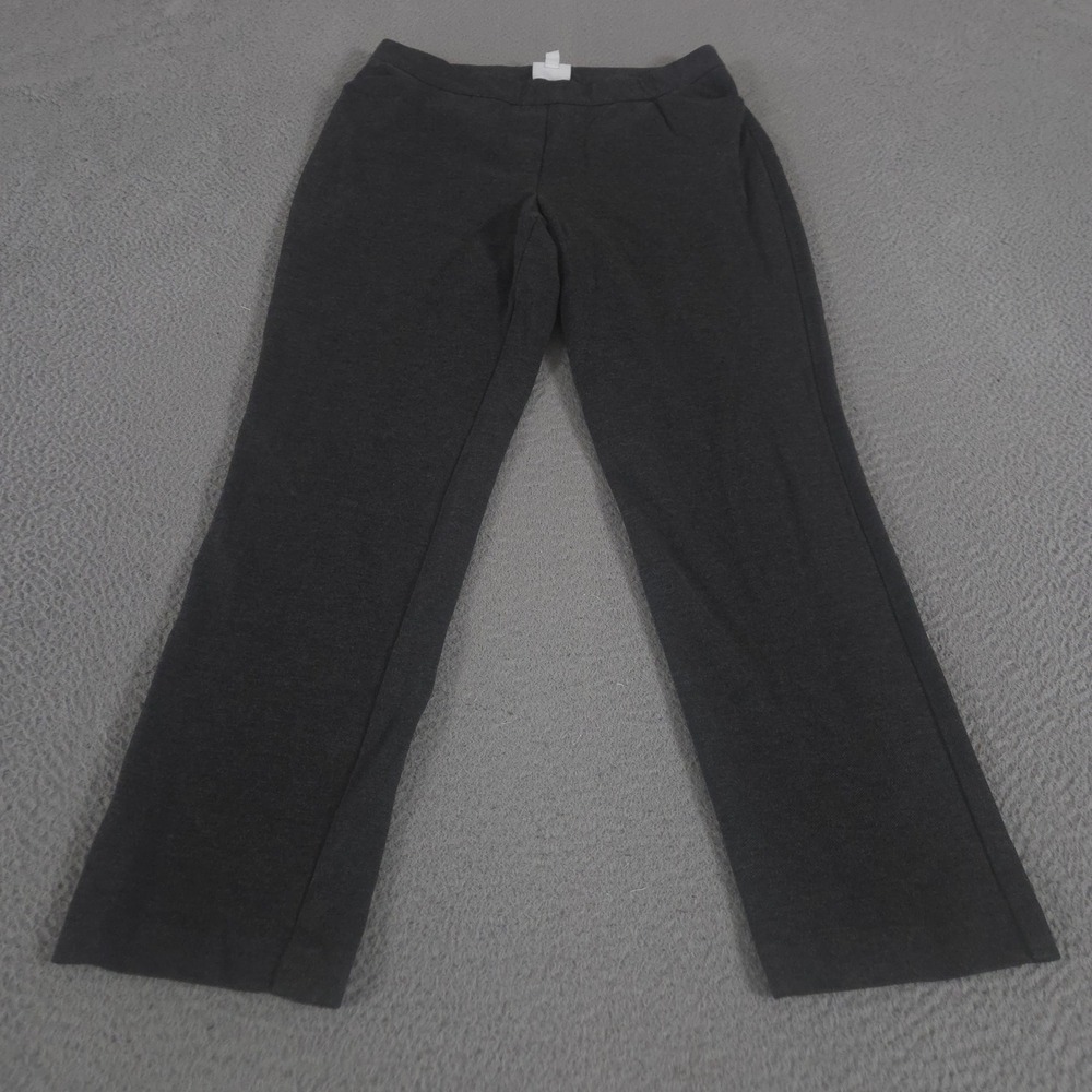 J. Jill Pants Women M Gray Ponte Slim Leg Stretch Knit Pull On Comfort Essential